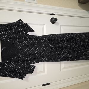 1.STATE Black and White Polka Dot Dress